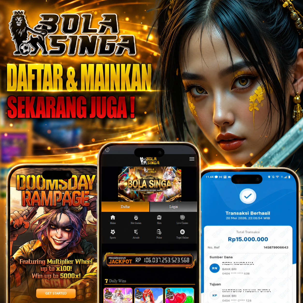 BOLA SINGA Slot Banner