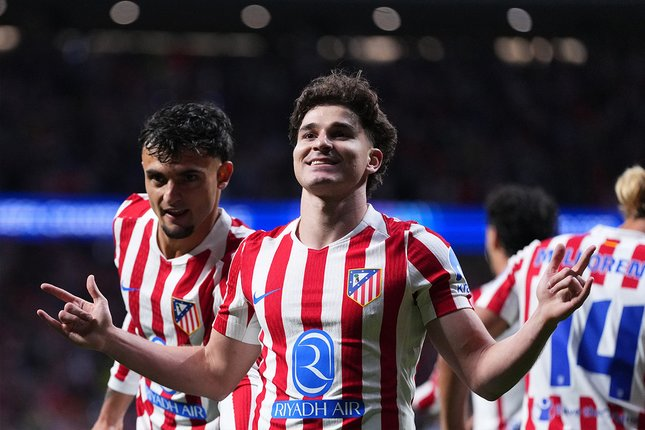 Selebrasi penyerang Atletico Madrid, Julian Alvarez