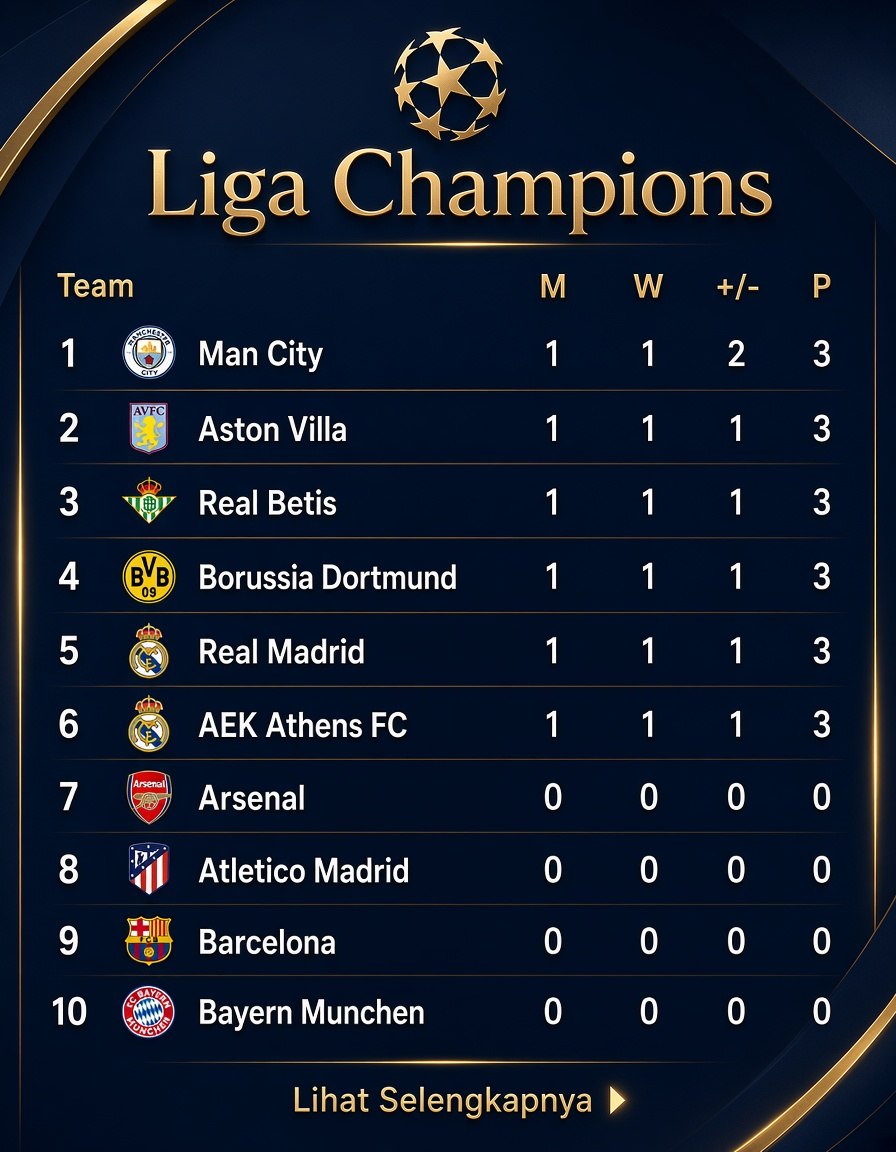 Klasemen Liga Champions 2026/27