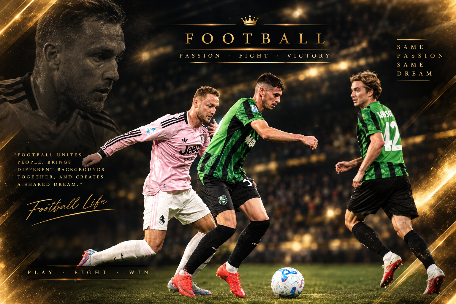 Pemain Sassuolo Luca Lipani berebut bola dengan pemain Juventus Teun Koopmeiners